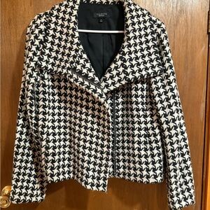 Talbots Black and White Houndstooth Jacket